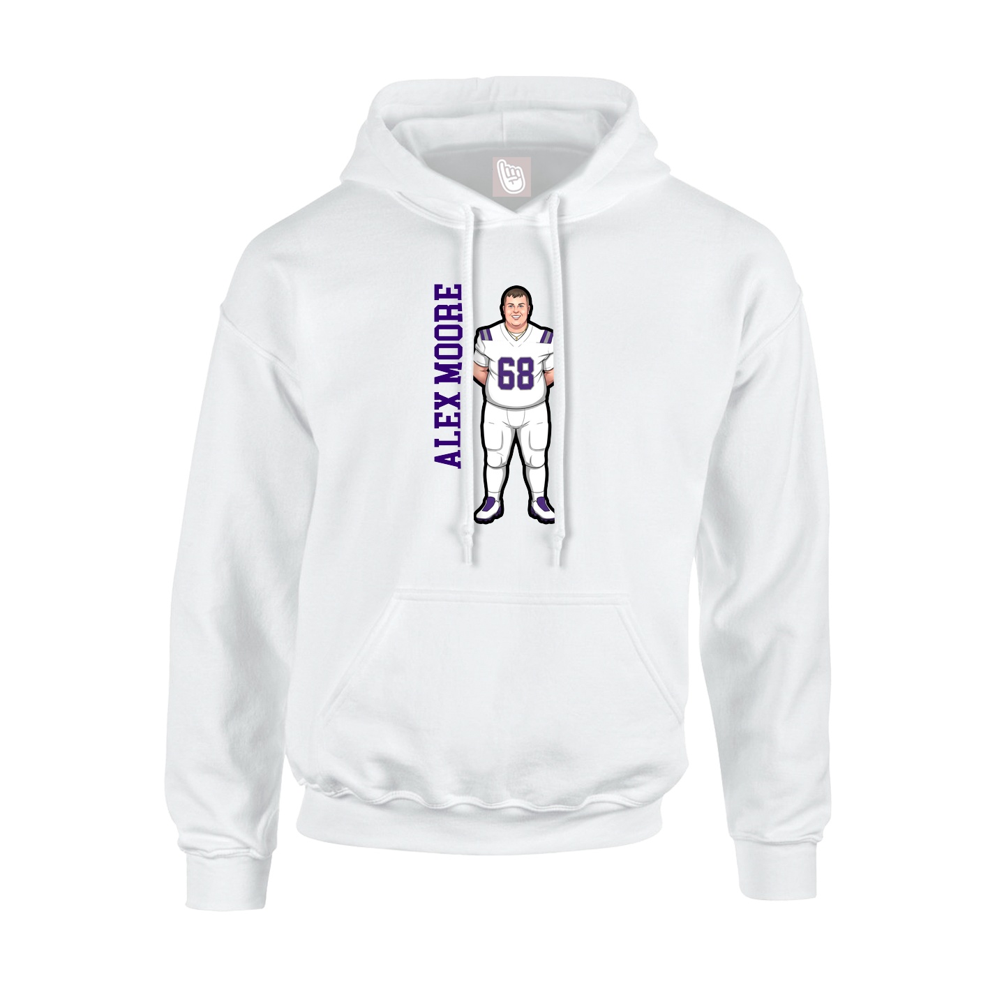 Hoodie — Name Vertical in White