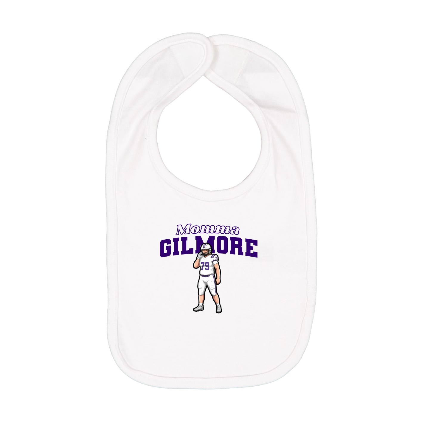 Infant Bib — Mothers Day Block in White