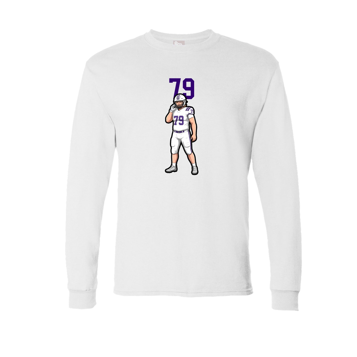 Long Sleeve Tee — Number Top in White