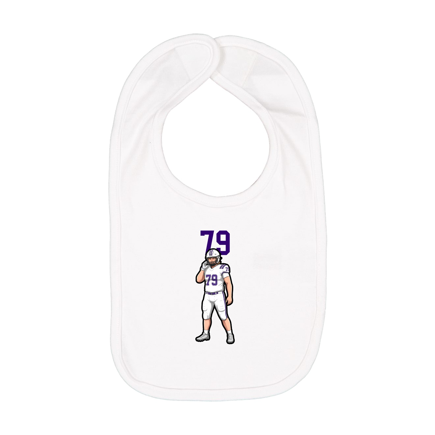 Infant Bib — Number Top in White