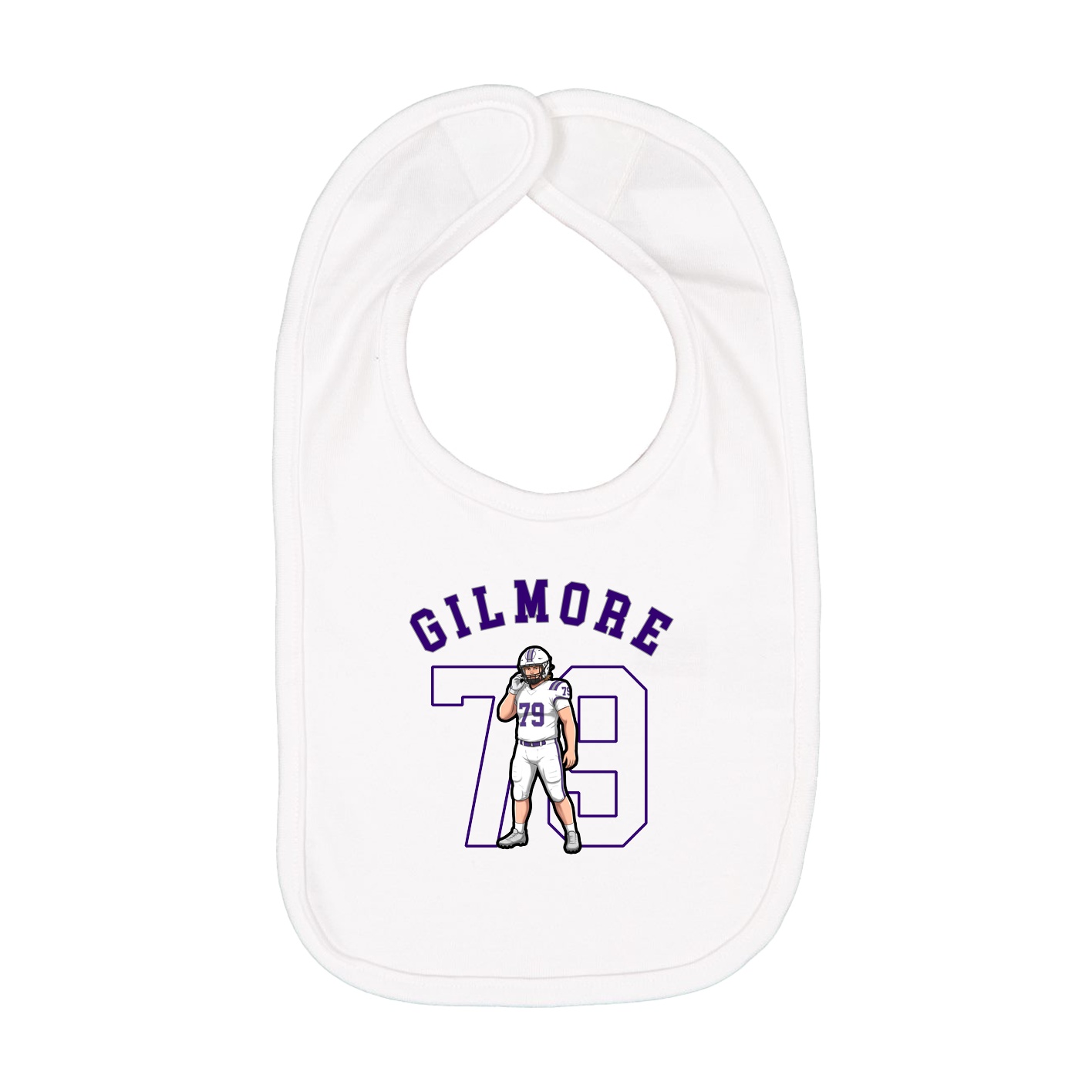 Infant Bib — Shirsey Arch in White