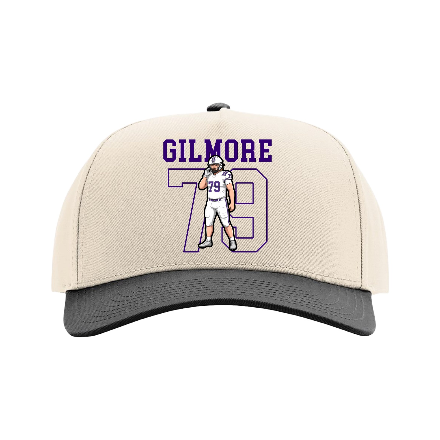 Full Fabric Five-Panel Champ Cap — Shirsey in Cream/Black