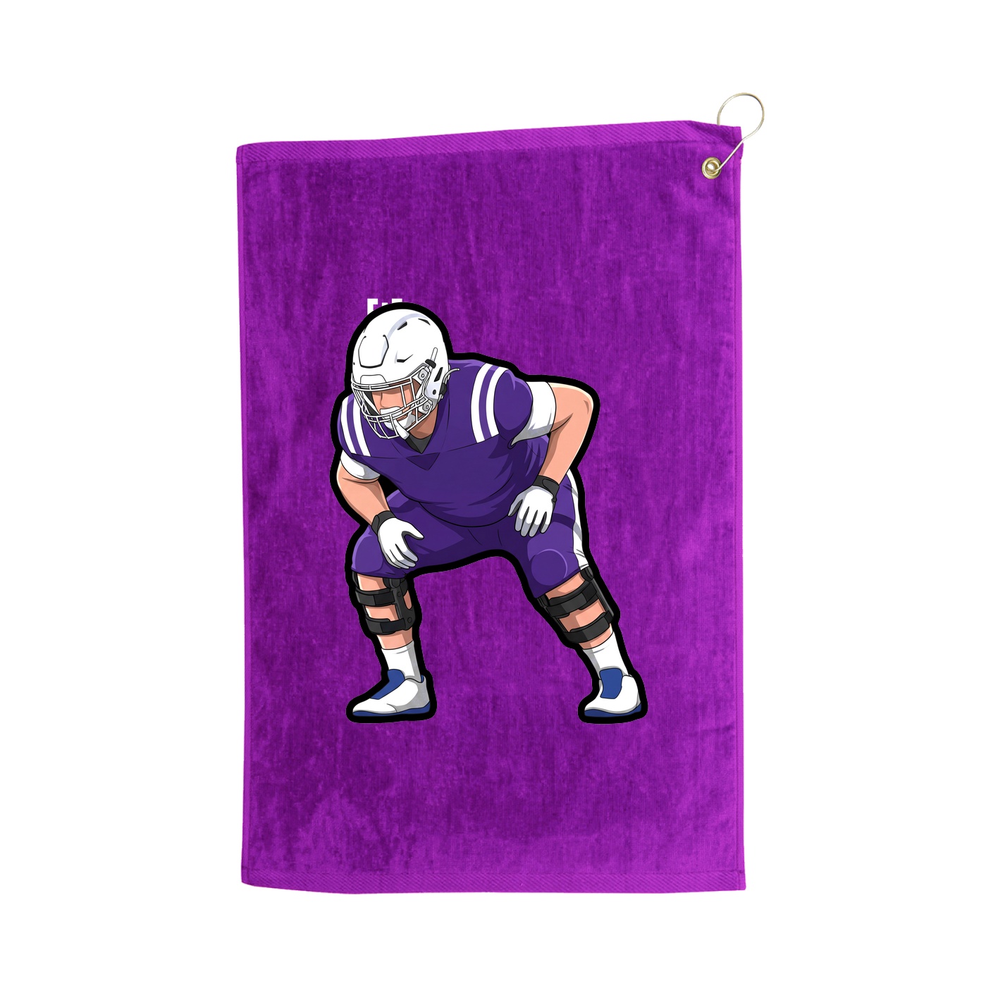 Golf Towel — Name Vertical in Purple