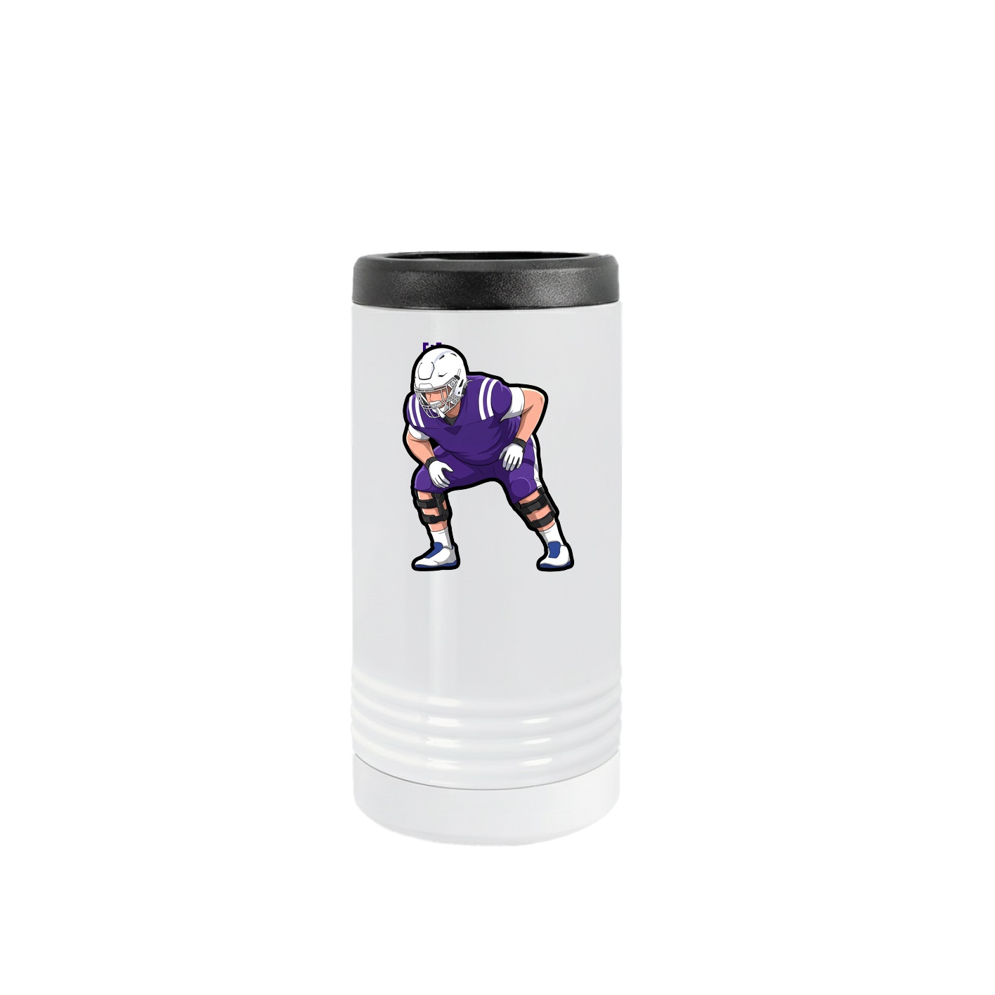 Slim Beverage Holder — Name Vertical in White
