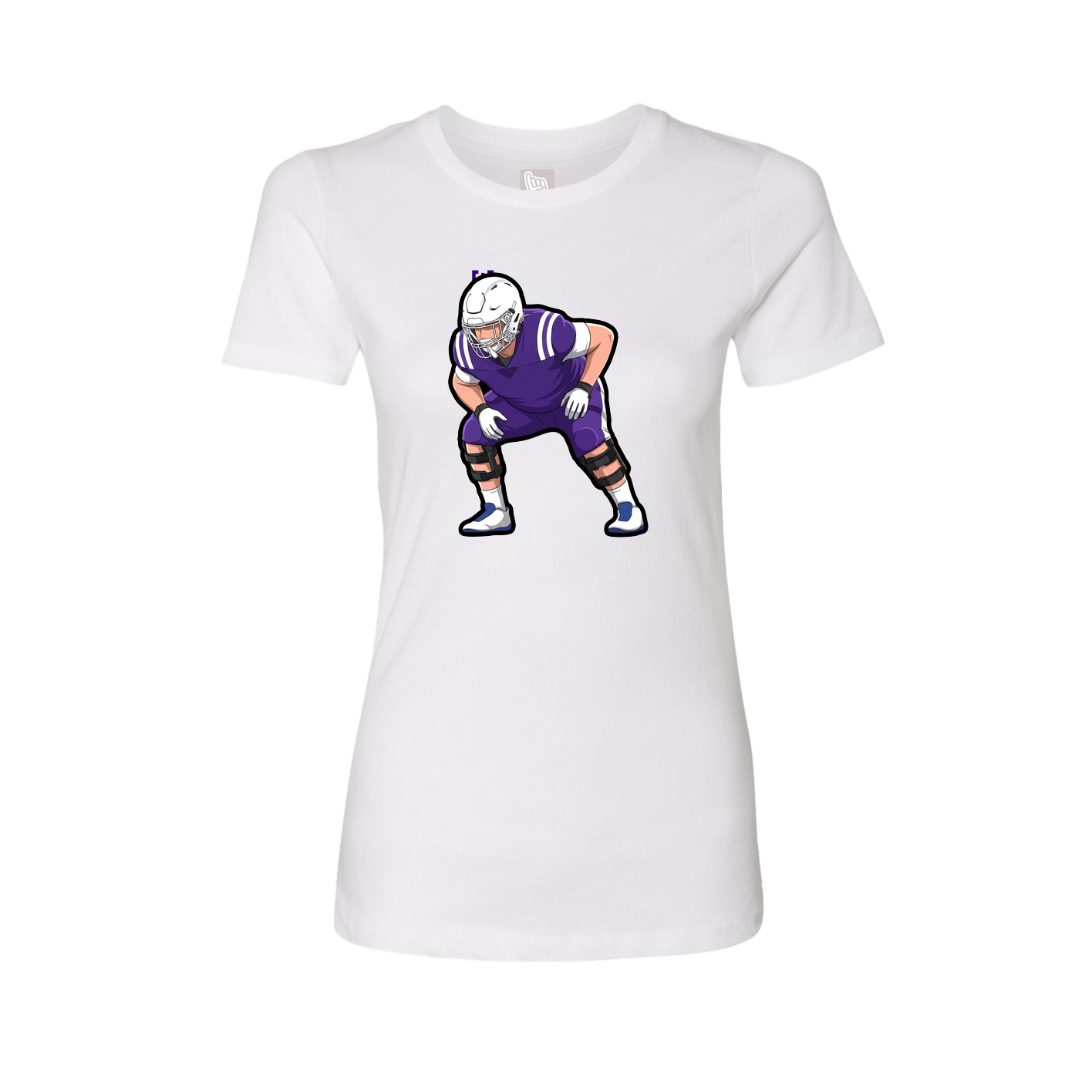 Fitted Women's Tee — Name Vertical in White