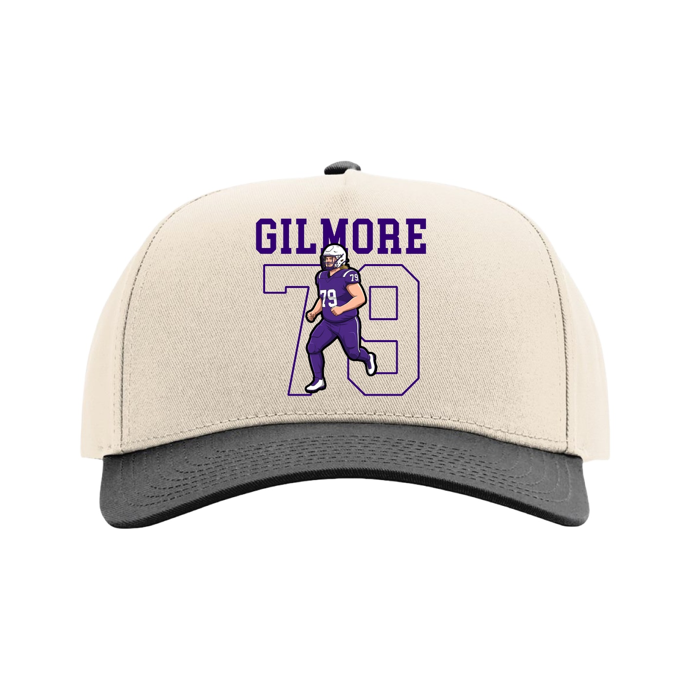 Full Fabric Five-Panel Champ Cap — Shirsey in Cream/Black