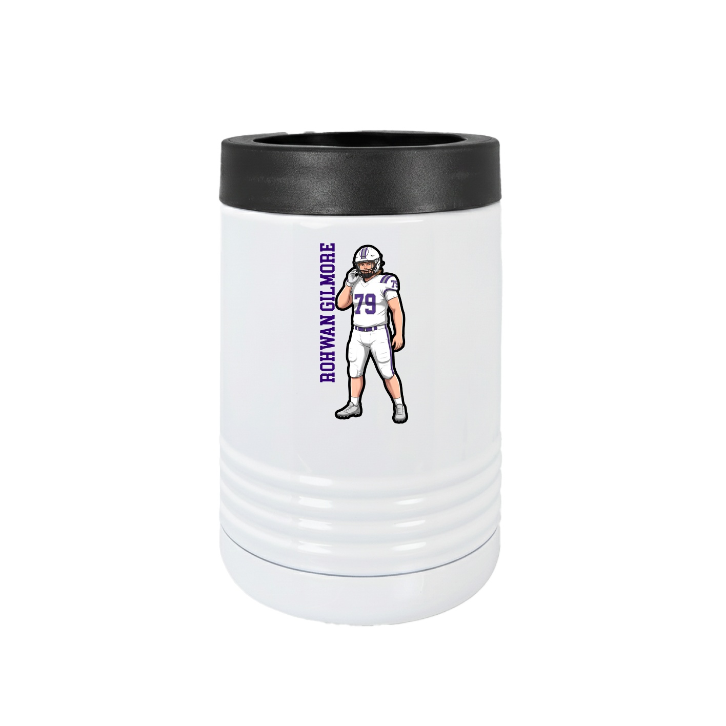 Beverage Holder — Name Vertical in White