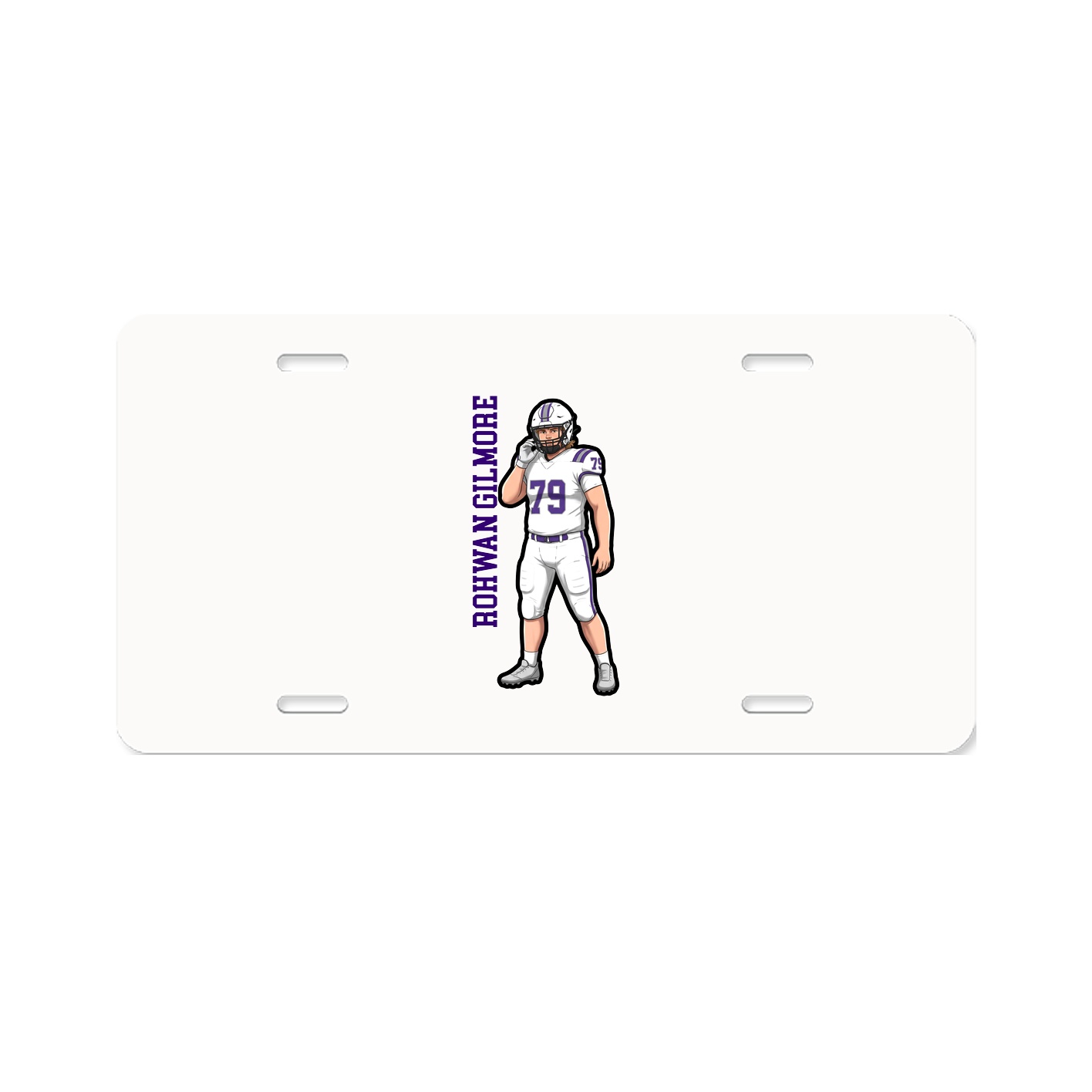License Plate — Name Vertical in Classic