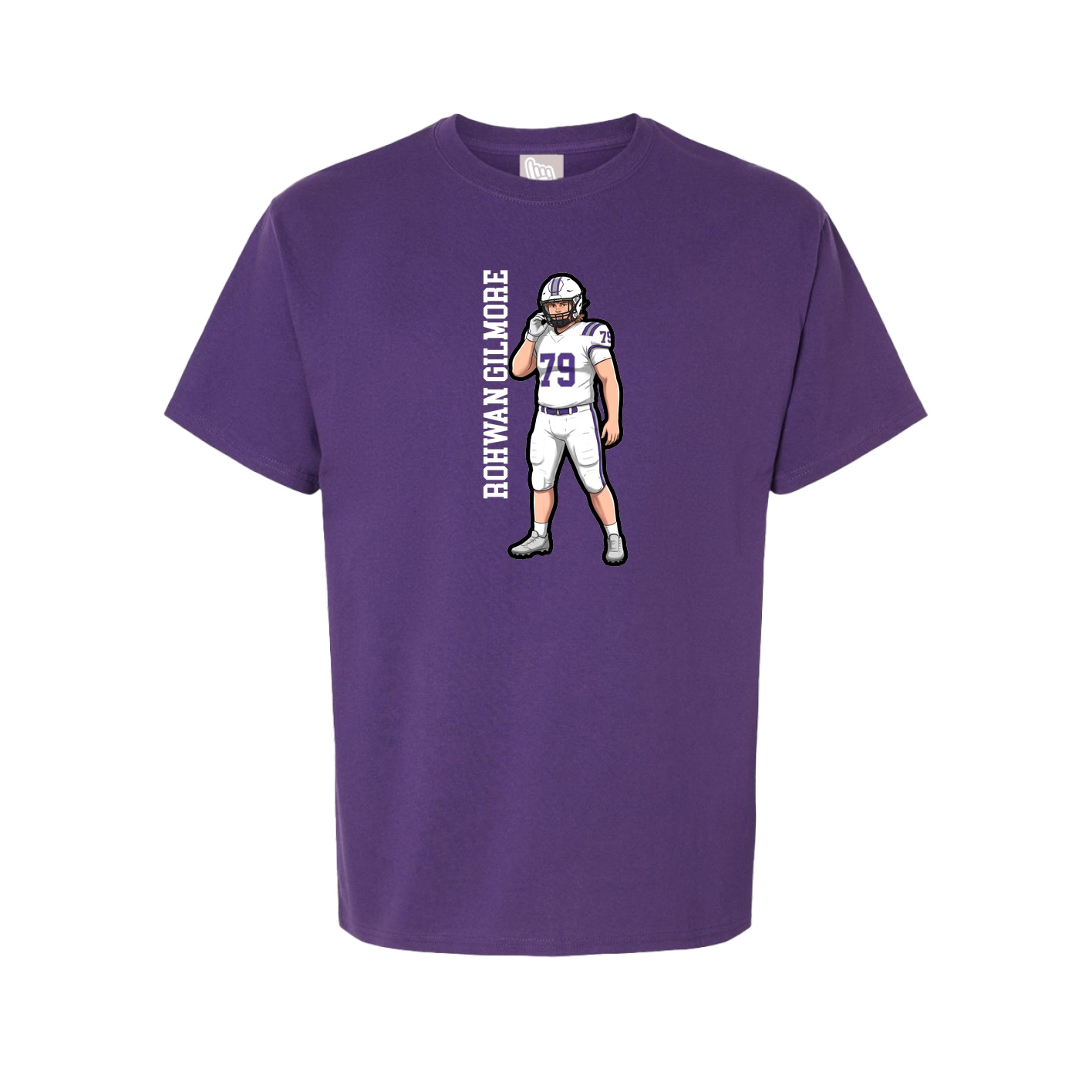 Tee — Name Vertical in Purple