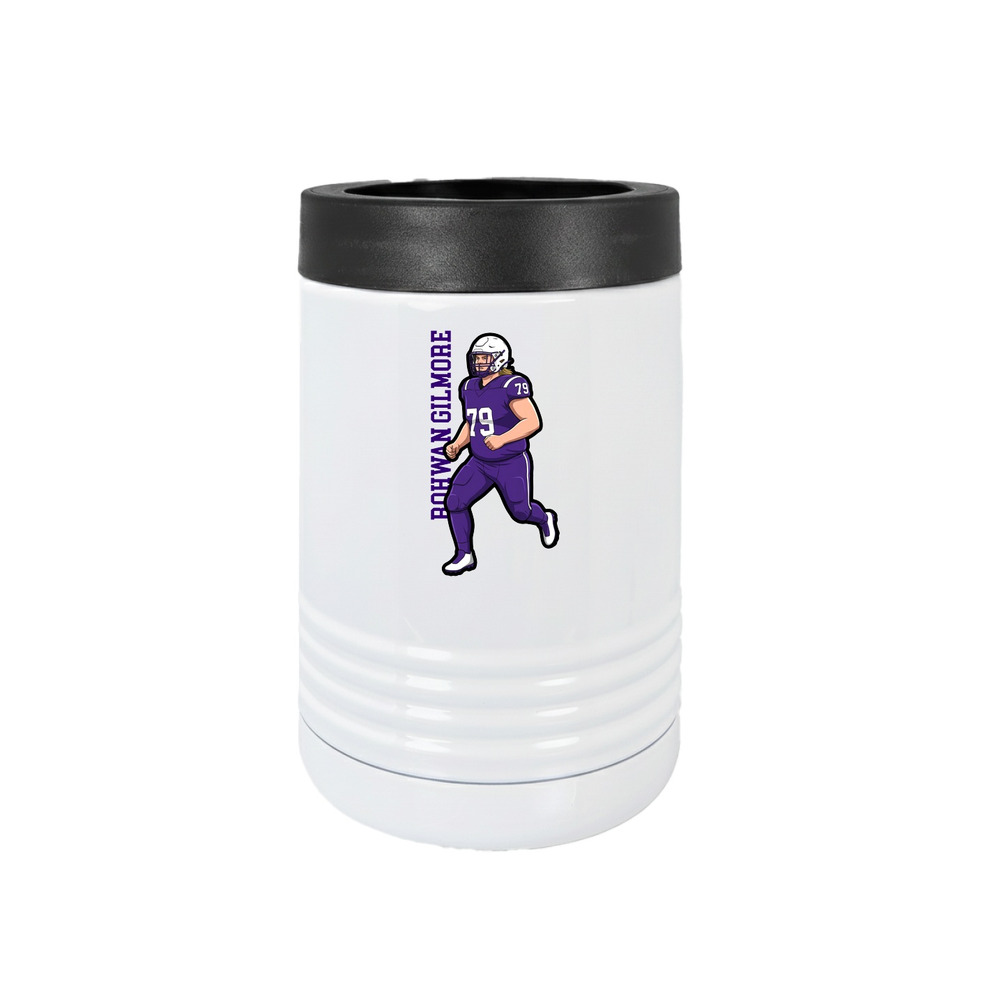 Beverage Holder — Name Vertical in White