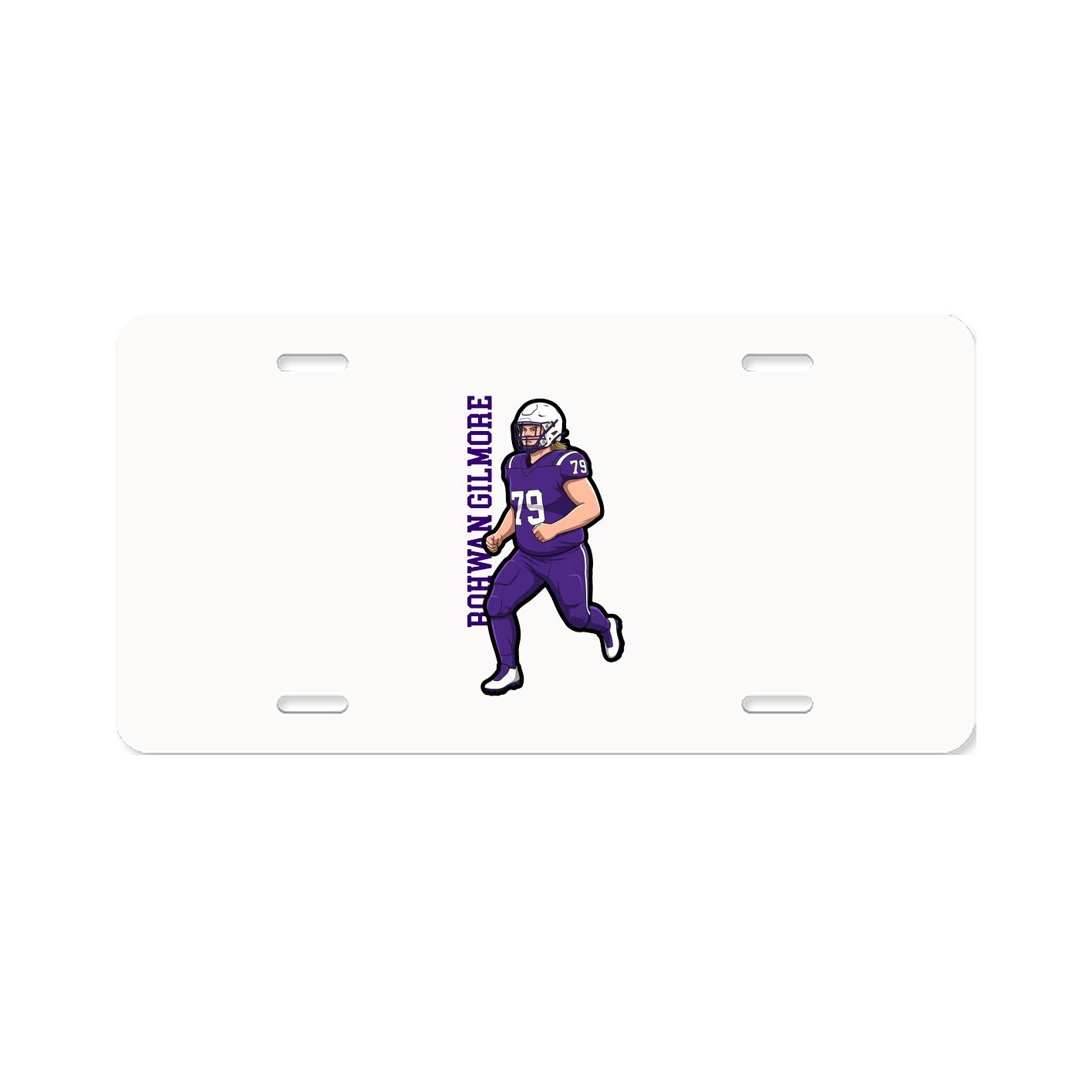 License Plate — Name Vertical in Classic