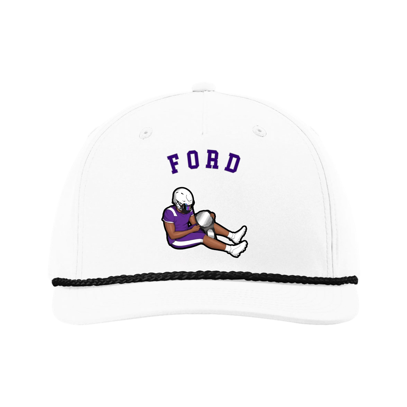 Five-Panel Classic Rope Cap — Shirsey Arch in White