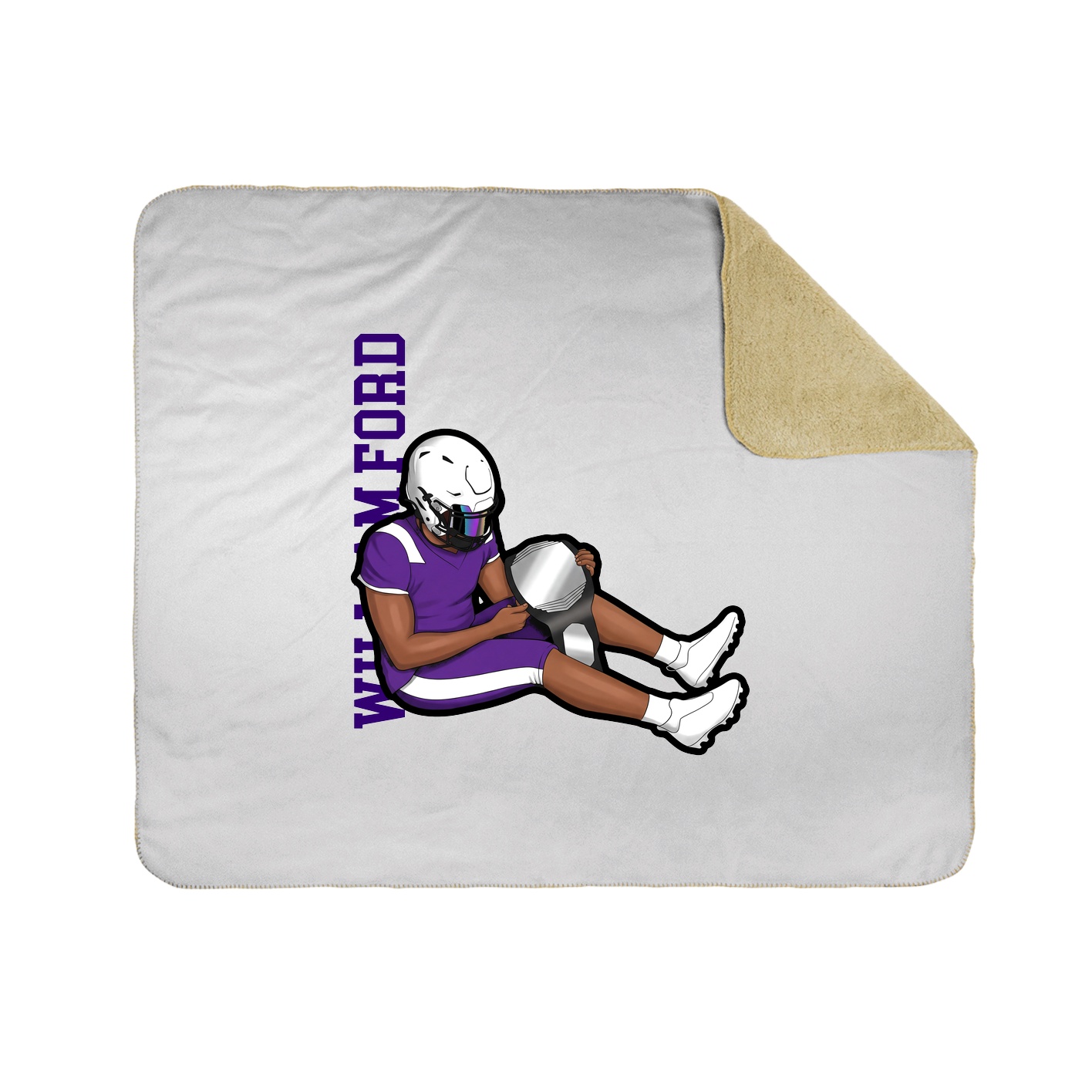 Throw Blanket — Name Vertical in White