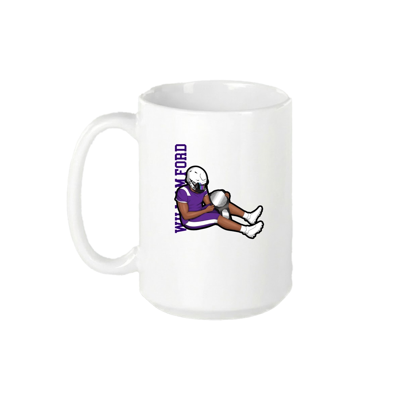 15oz Coffee Mug — Name Vertical in White