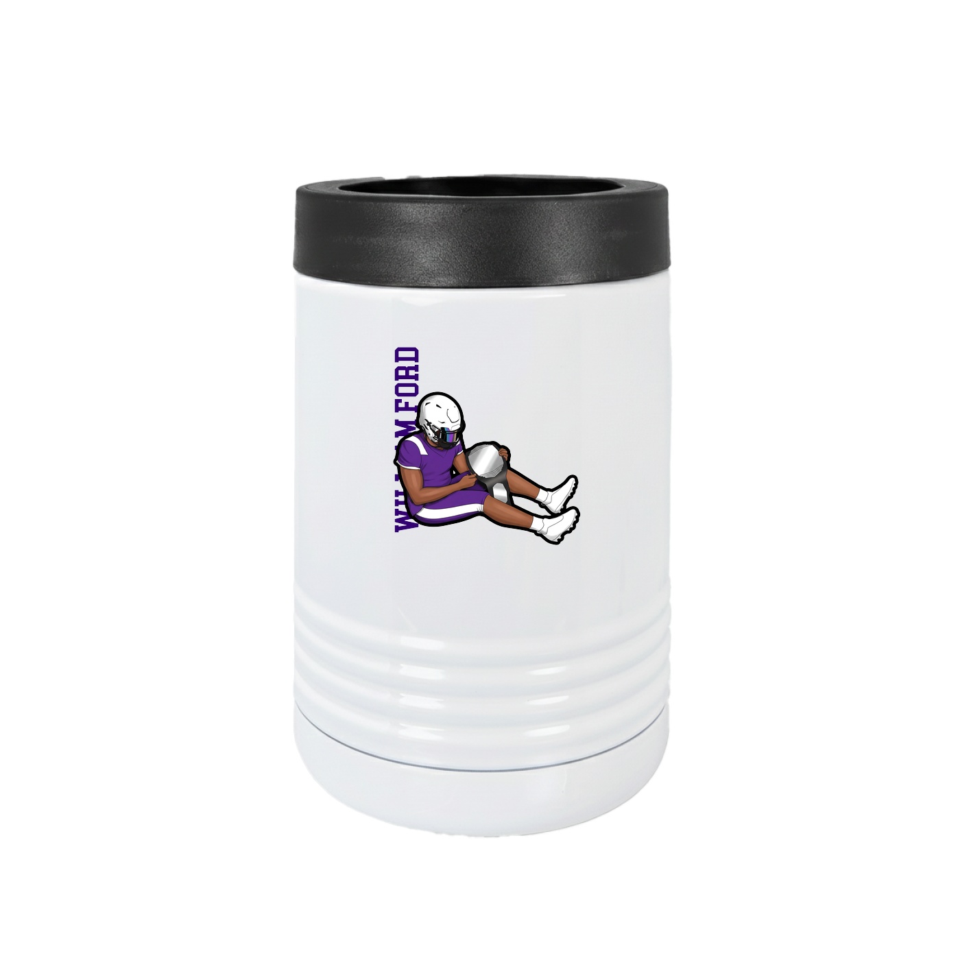 Beverage Holder — Name Vertical in White