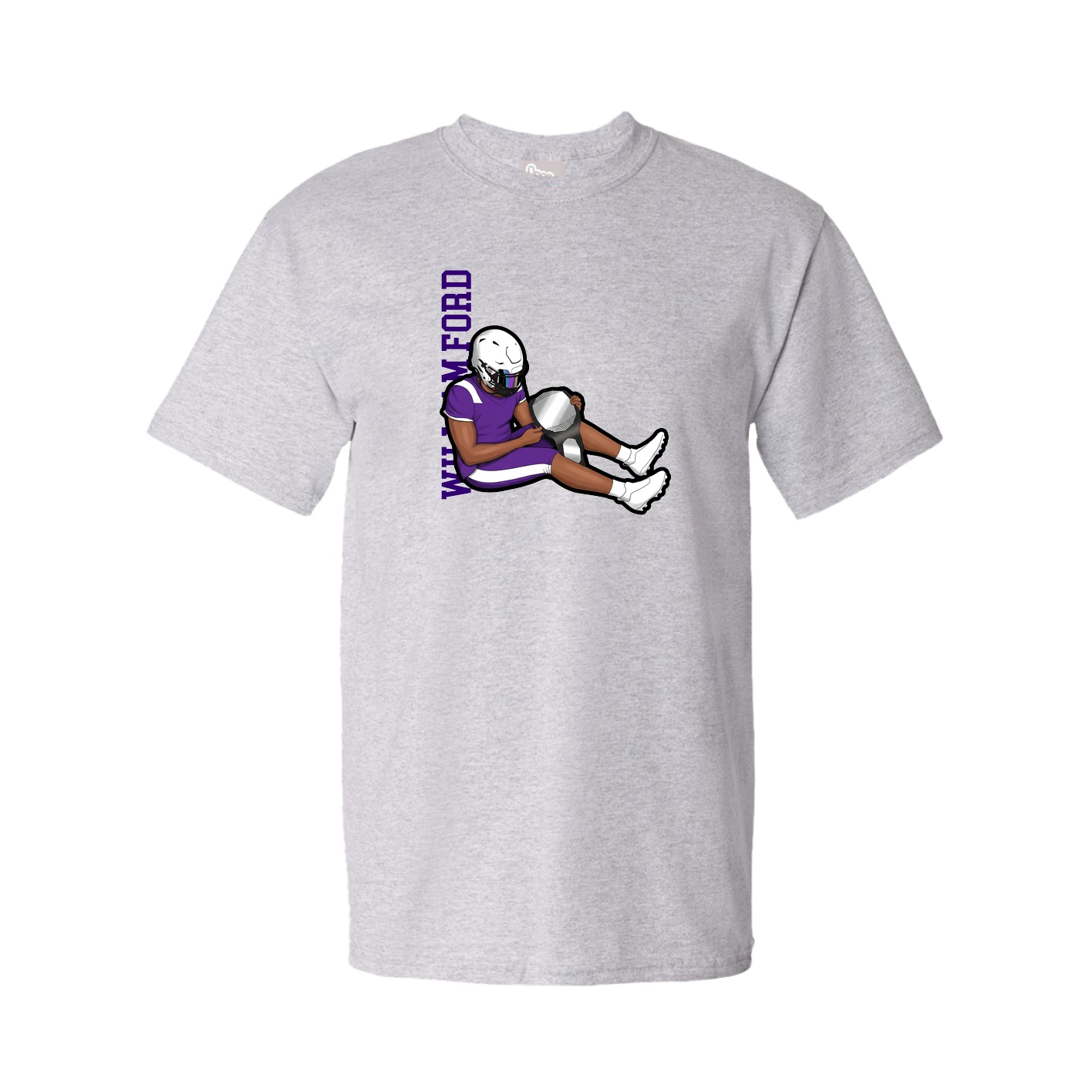 Tee — Name Vertical in Grey