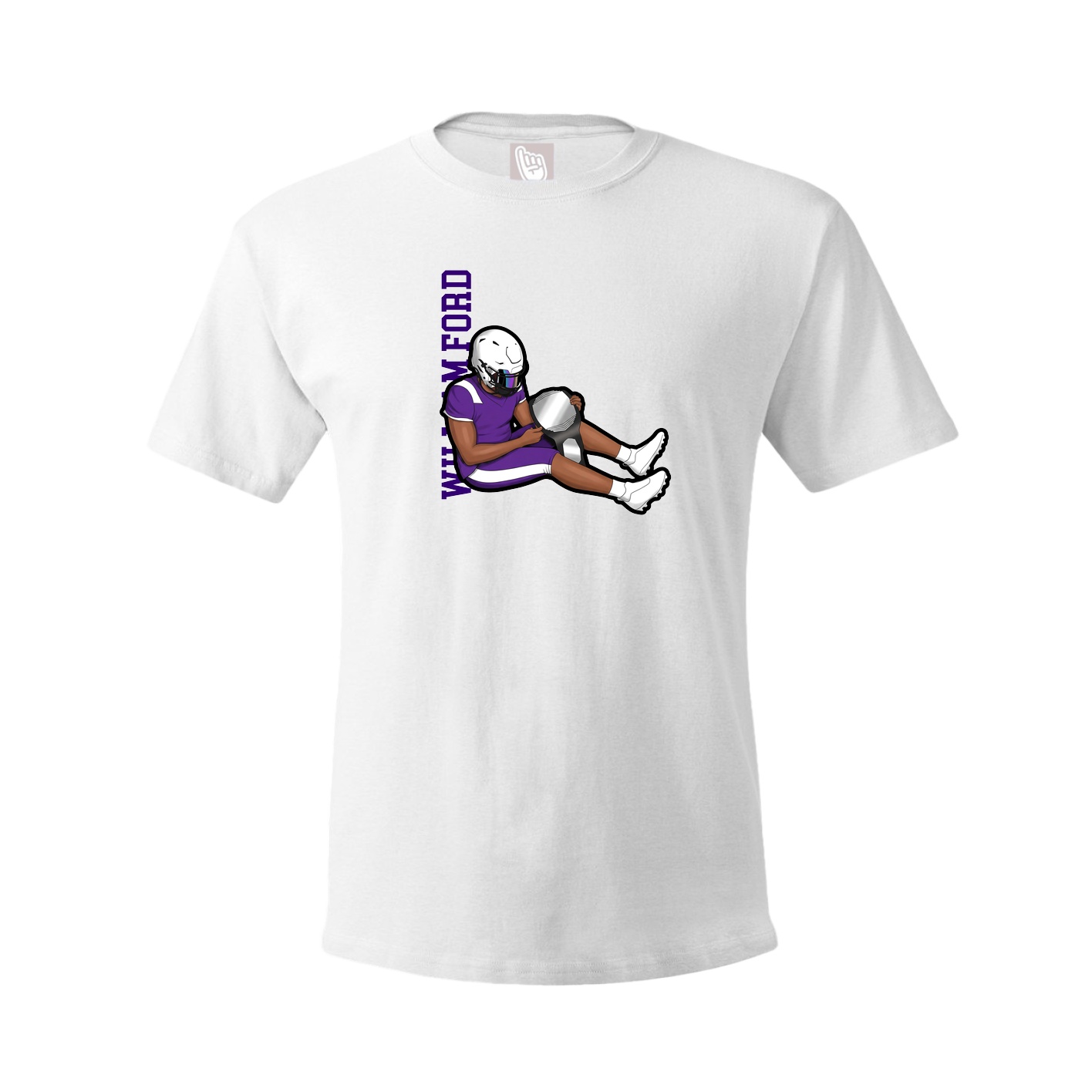 Youth Tee — Name Vertical in White