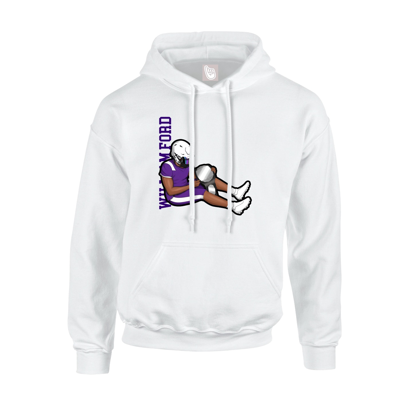 Youth Hoodie — Name Vertical in White