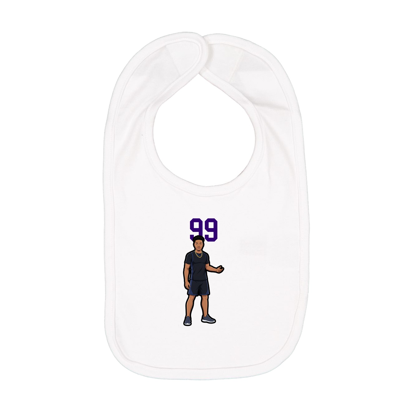 Infant Bib — Number Top in White