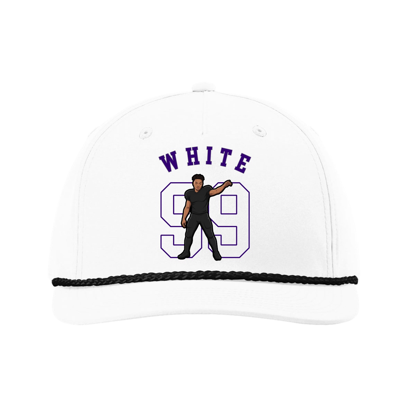 Five-Panel Classic Rope Cap — Shirsey Arch in White