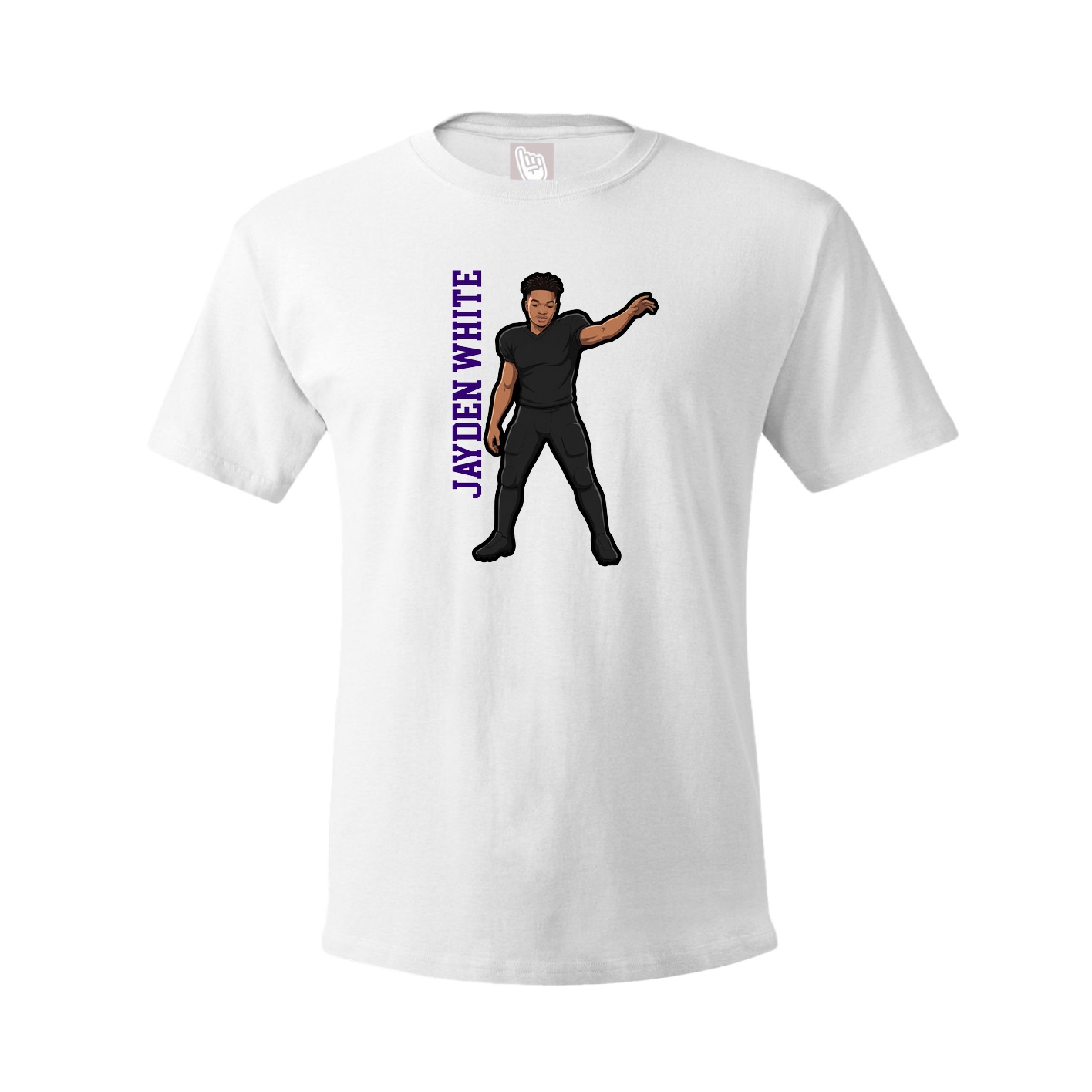 Tee — Name Vertical in White