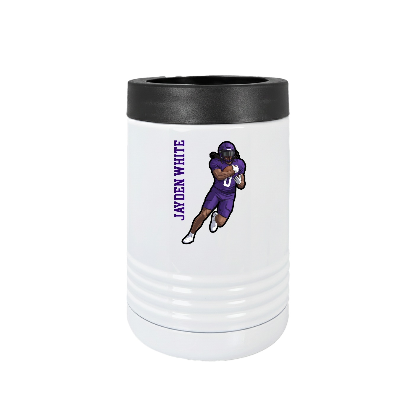 Beverage Holder — Name Vertical in White