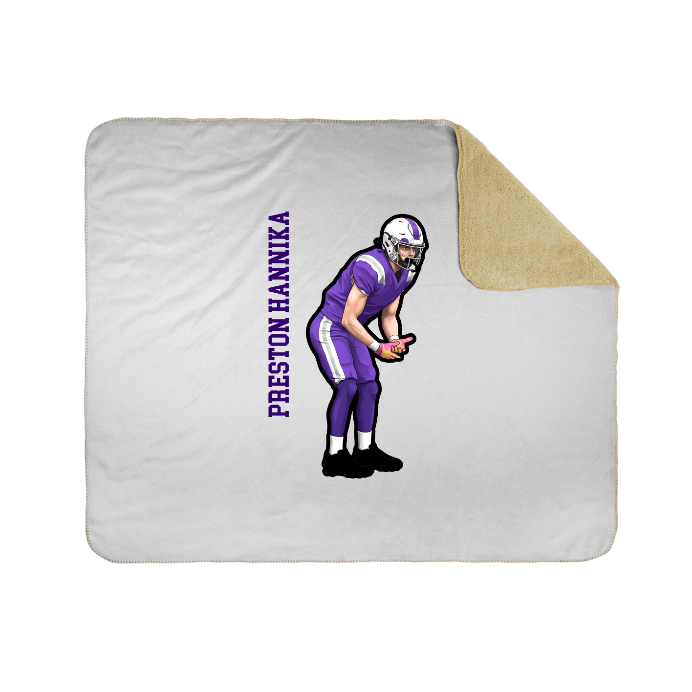 Throw Blanket — Name Vertical in White