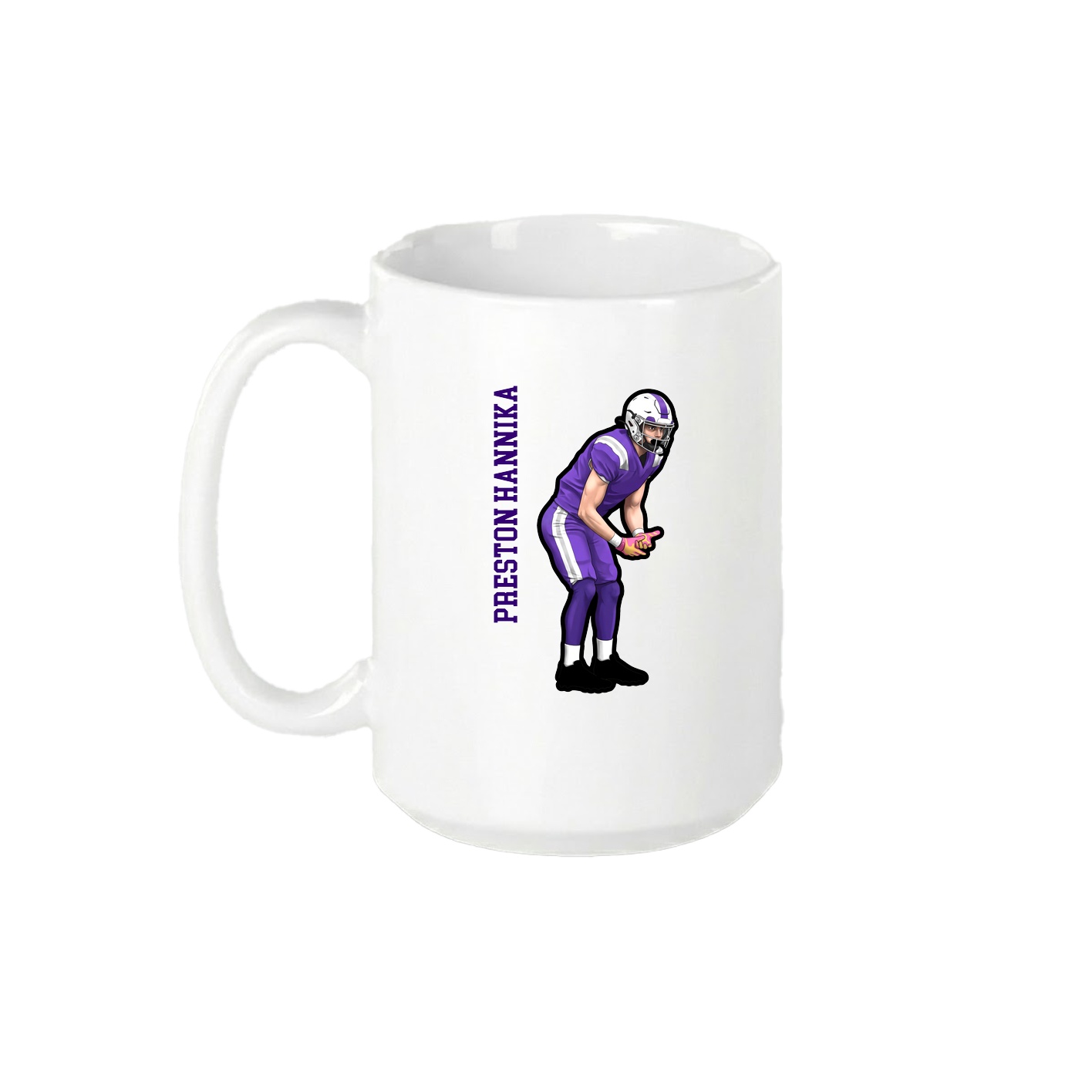 15oz Coffee Mug — Name Vertical in White
