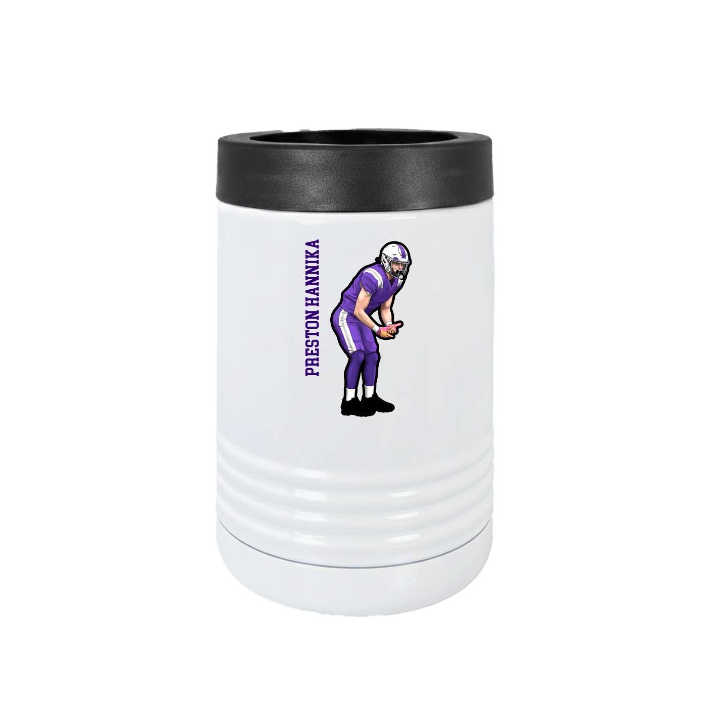 Beverage Holder — Name Vertical in White