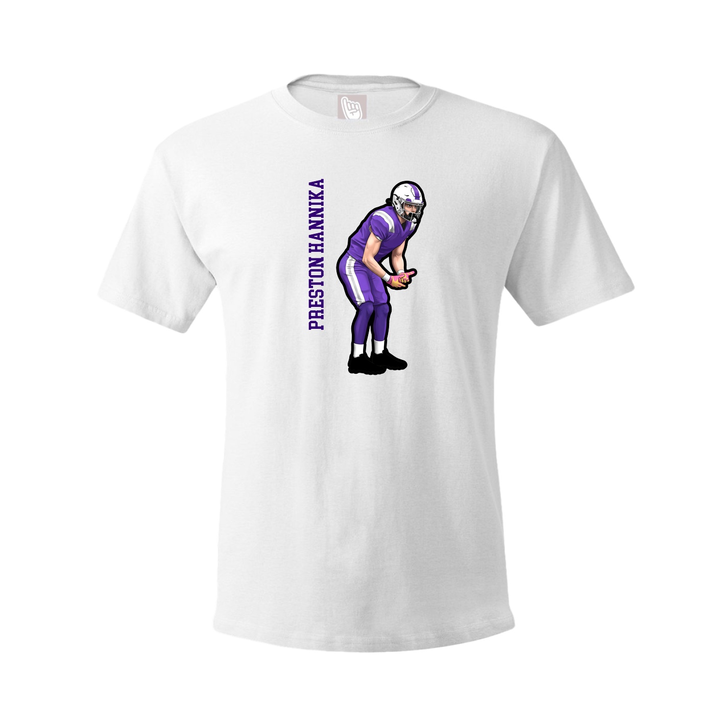 Youth Tee — Name Vertical in White