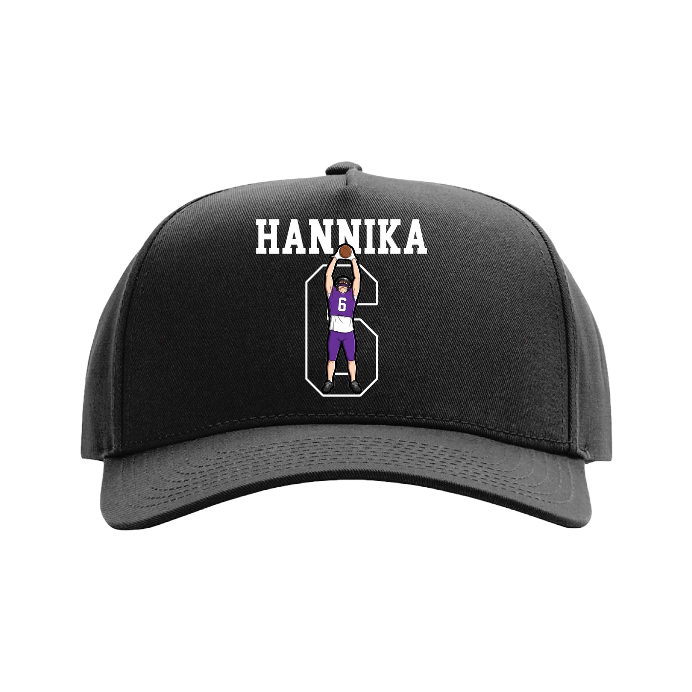 Full Fabric Five-Panel Champ Cap — Shirsey in Black