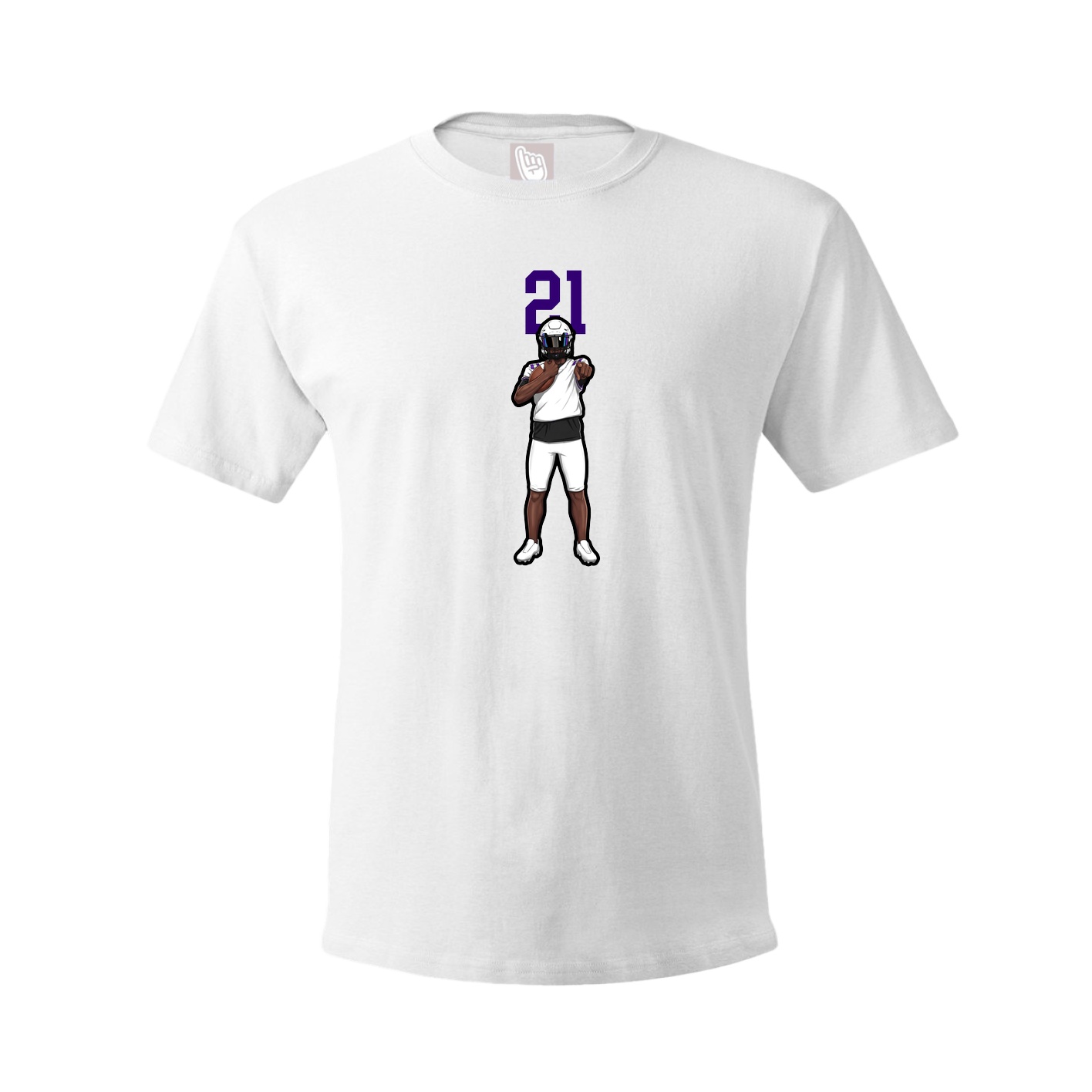 Youth Tee — Number Top in White