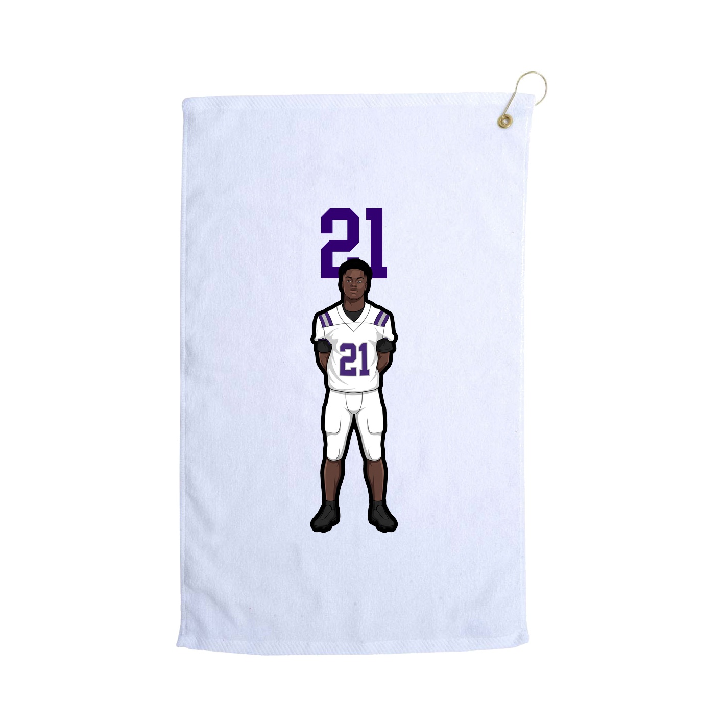Golf Towel — Number Top in White