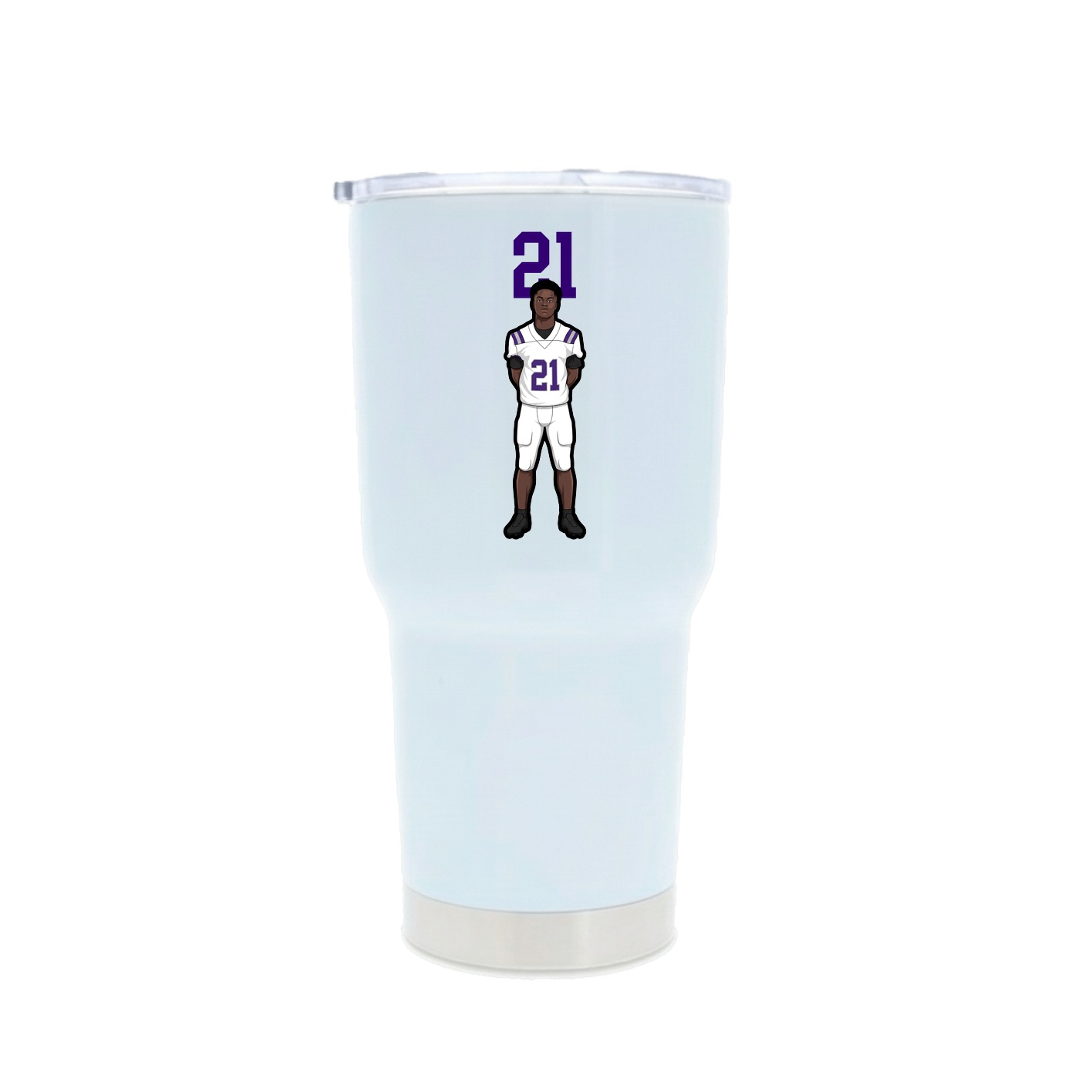 30oz Stainless Steel Tumbler — Number Top in White