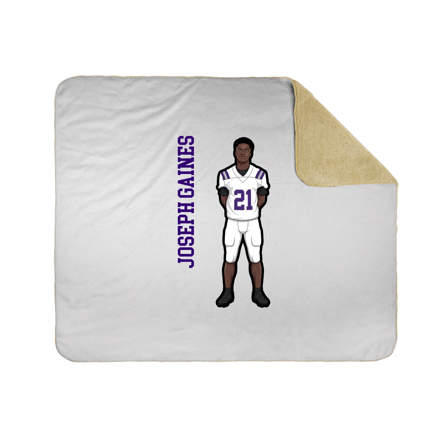 Throw Blanket — Name Vertical in White