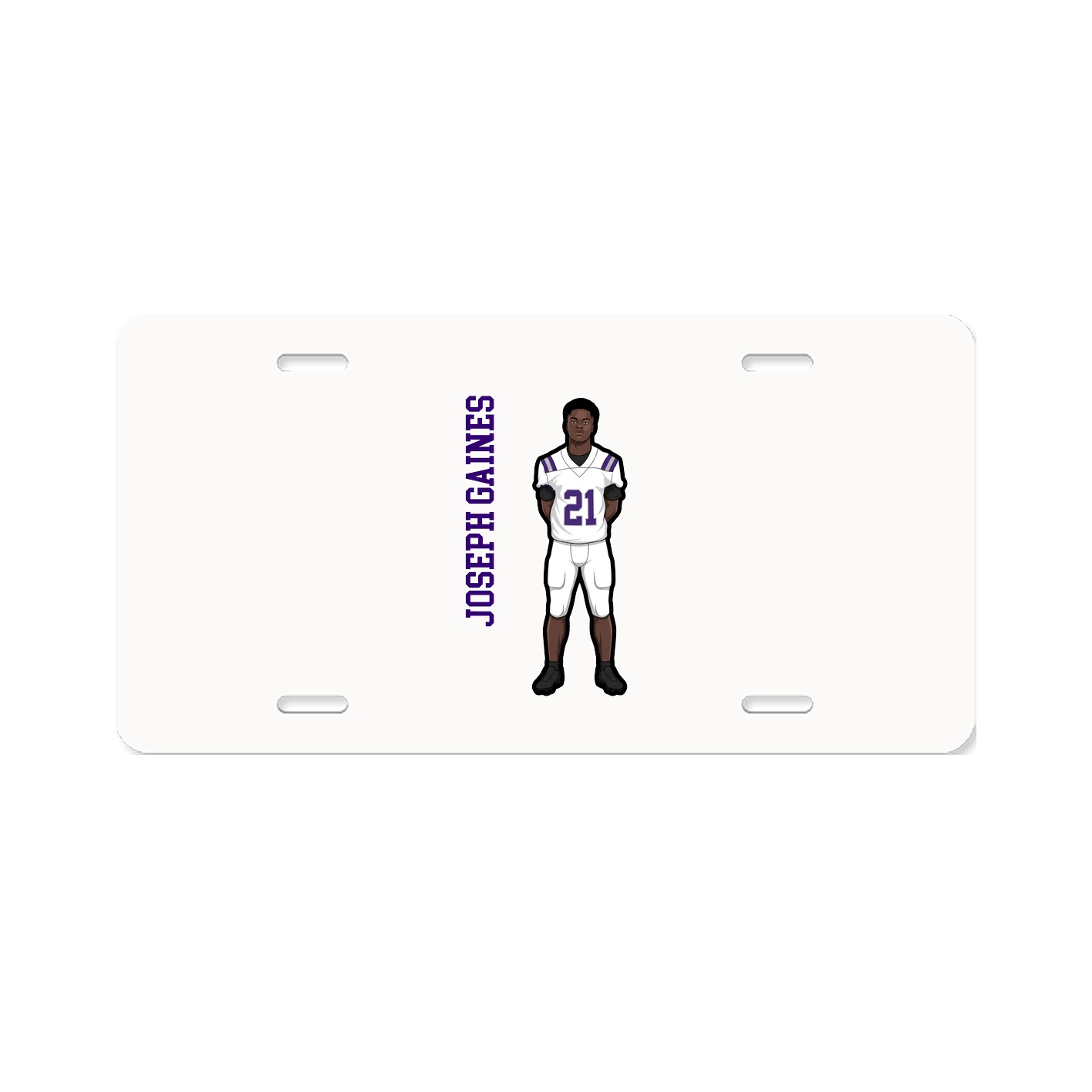 License Plate — Name Vertical in Classic