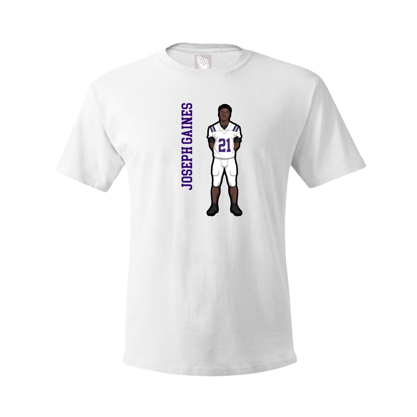 Tee — Name Vertical in White