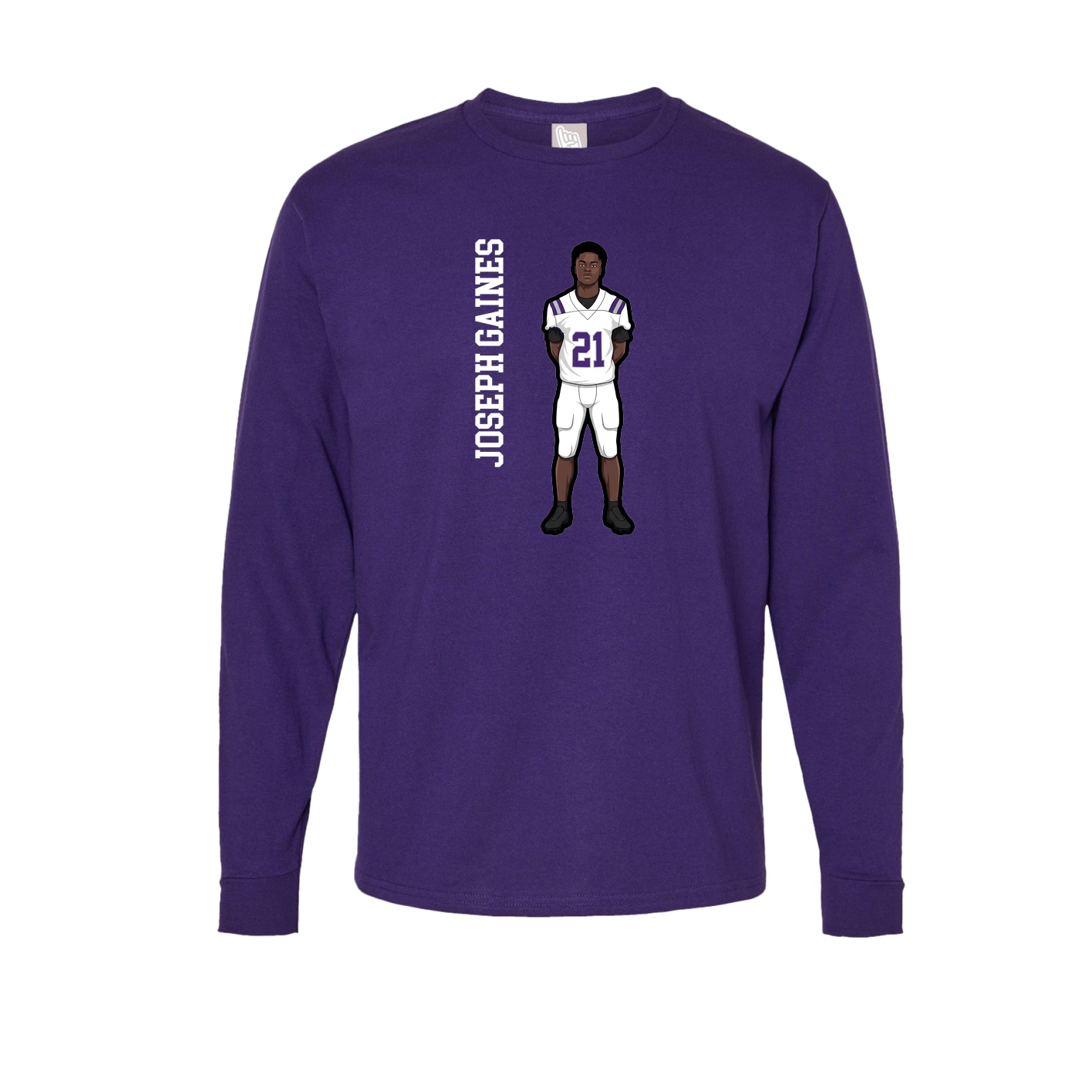 Long Sleeve Tee — Name Vertical in Purple