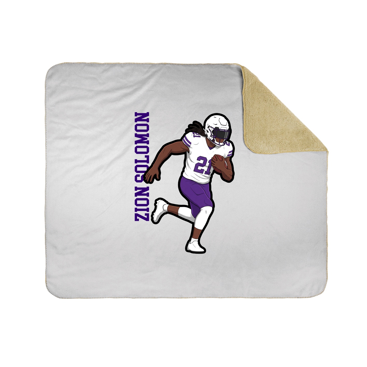Throw Blanket — Name Vertical in White