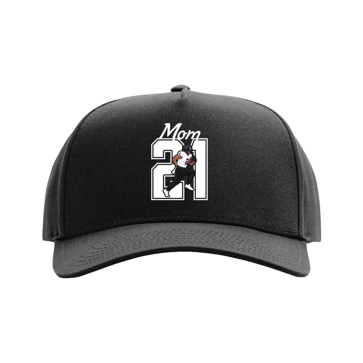 Full Fabric Five-Panel Champ Cap — Mothers Day Shirsey in Black