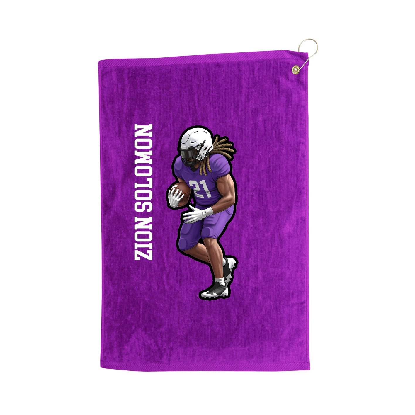 Golf Towel — Name Vertical in Purple