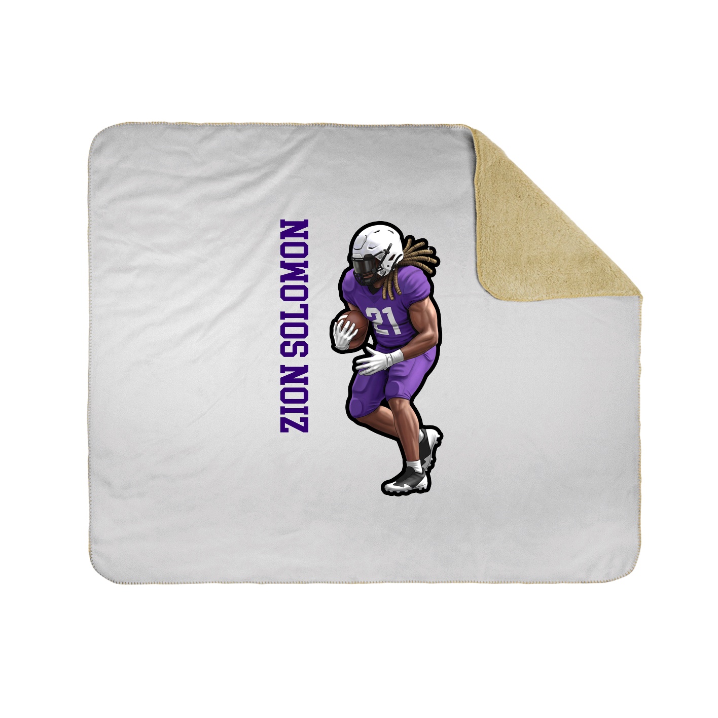 Throw Blanket — Name Vertical in White