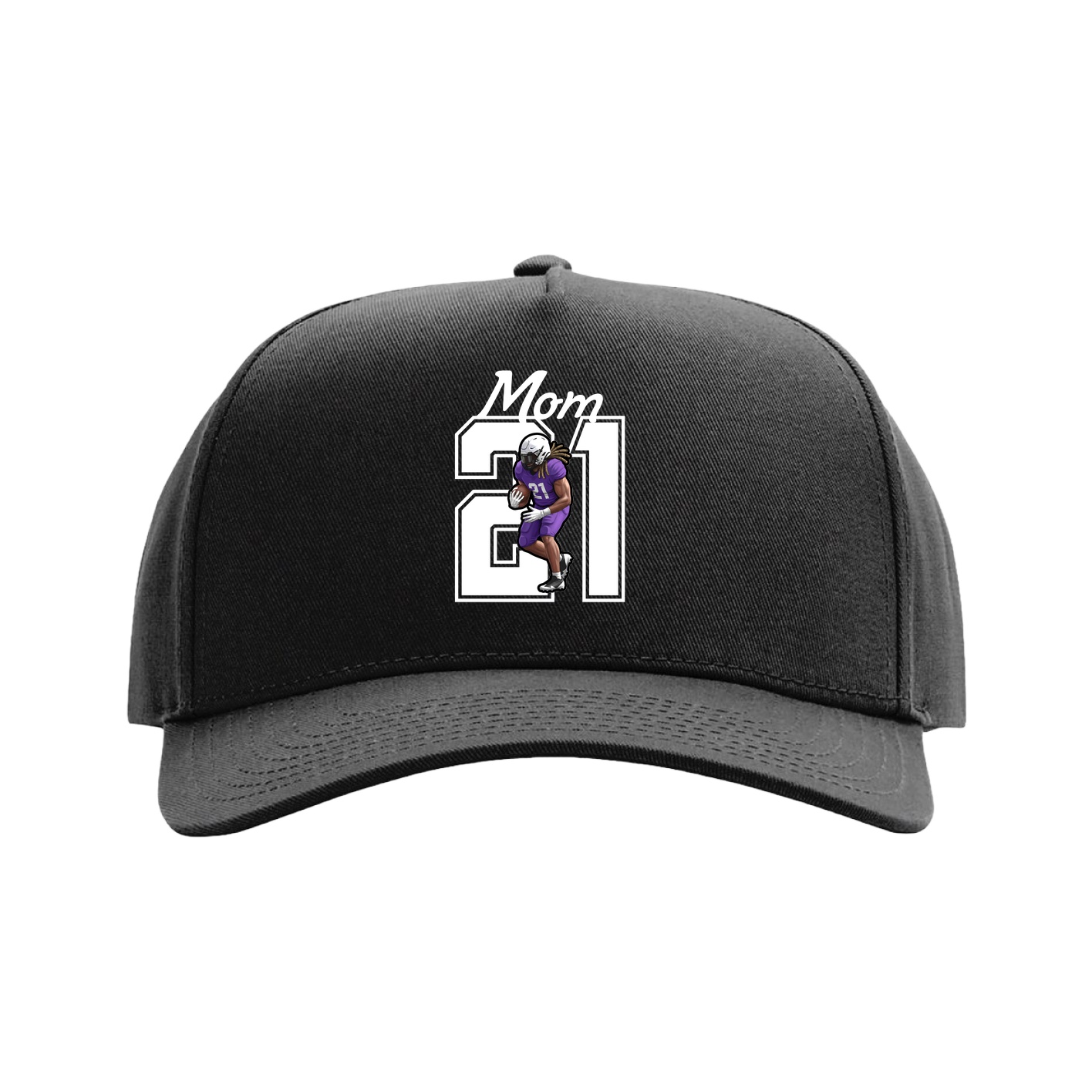 Full Fabric Five-Panel Champ Cap — Mothers Day Shirsey in Black