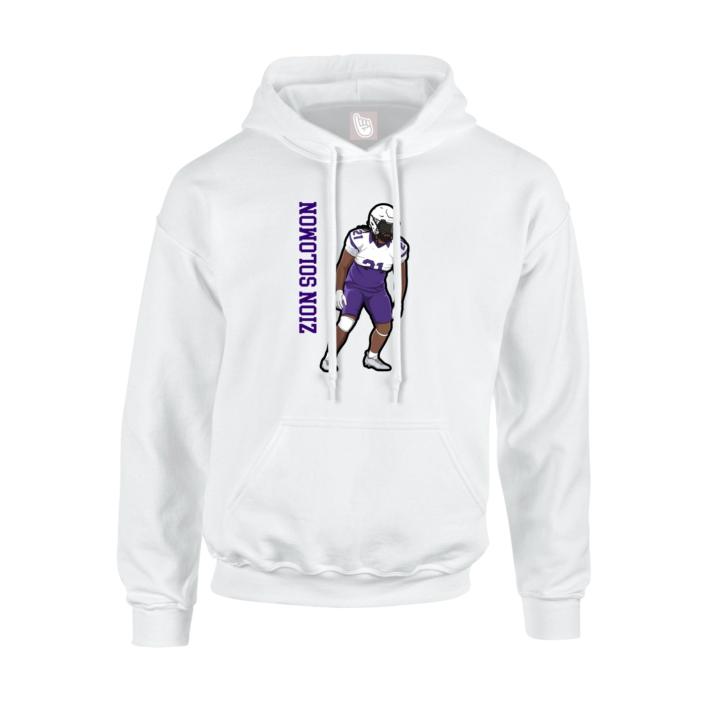 Hoodie — Name Vertical in White