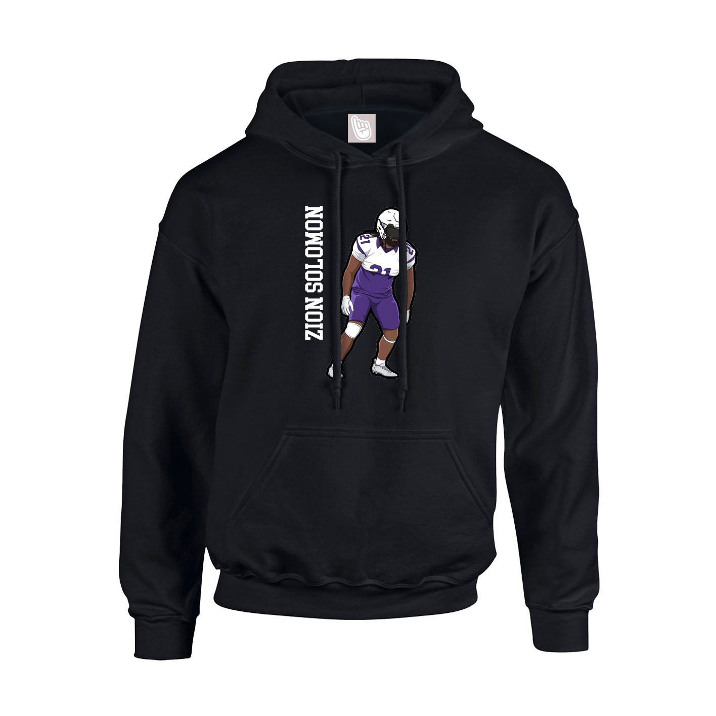 Youth Hoodie — Name Vertical in Black