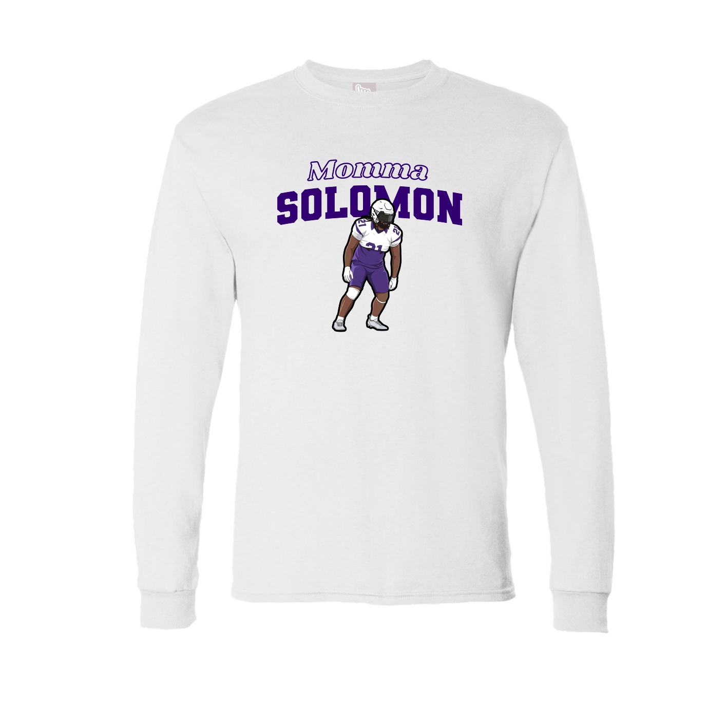 Long Sleeve Tee — Mothers Day Block in White
