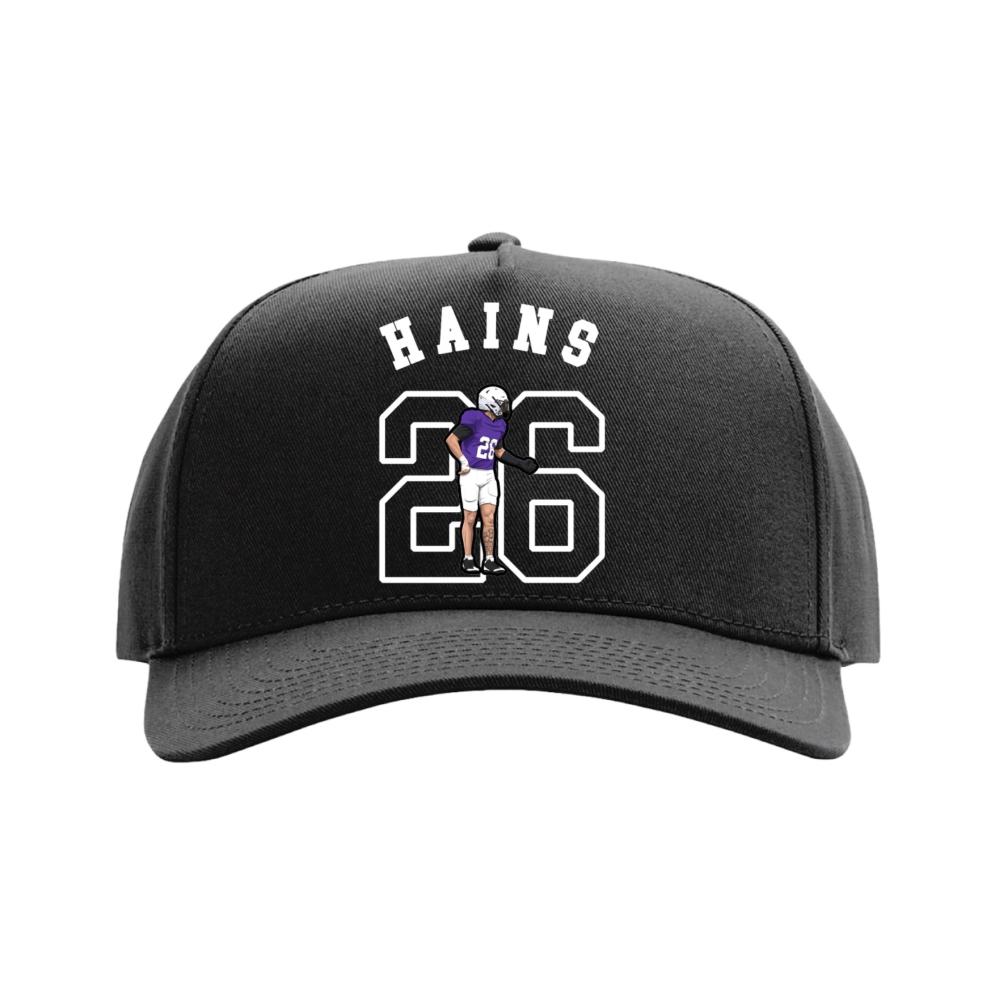 Full Fabric Five-Panel Champ Cap — Shirsey Arch in Black