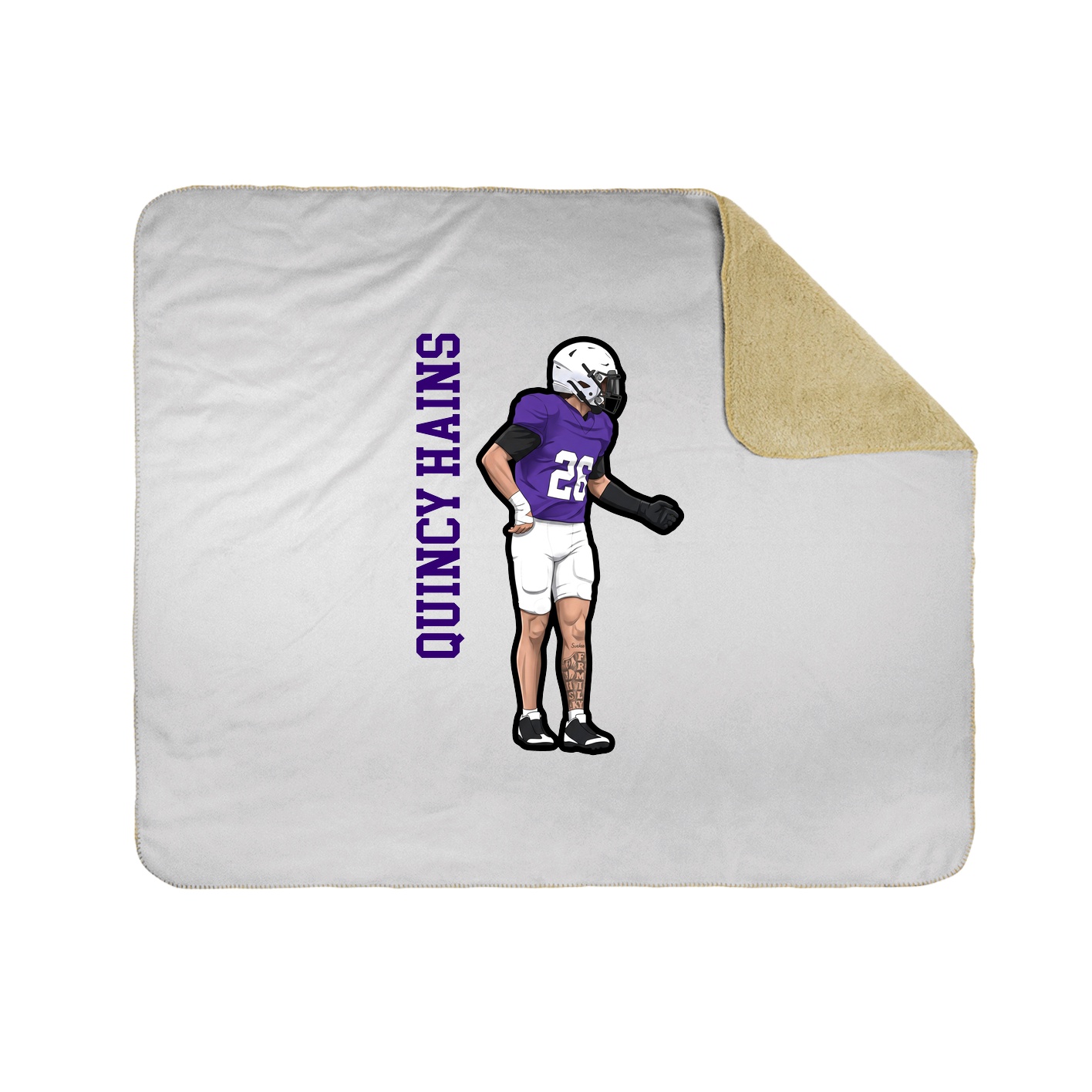 Throw Blanket — Name Vertical in White
