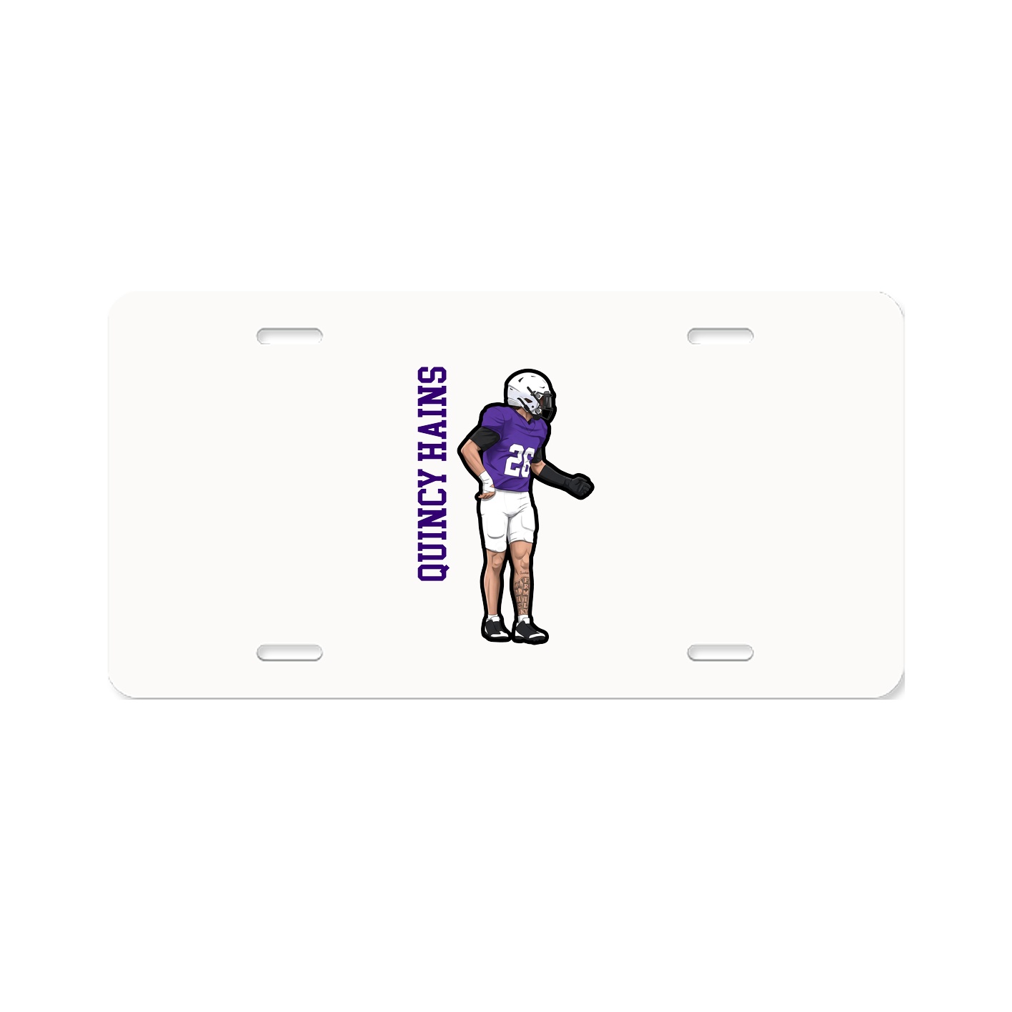 License Plate — Name Vertical in Classic