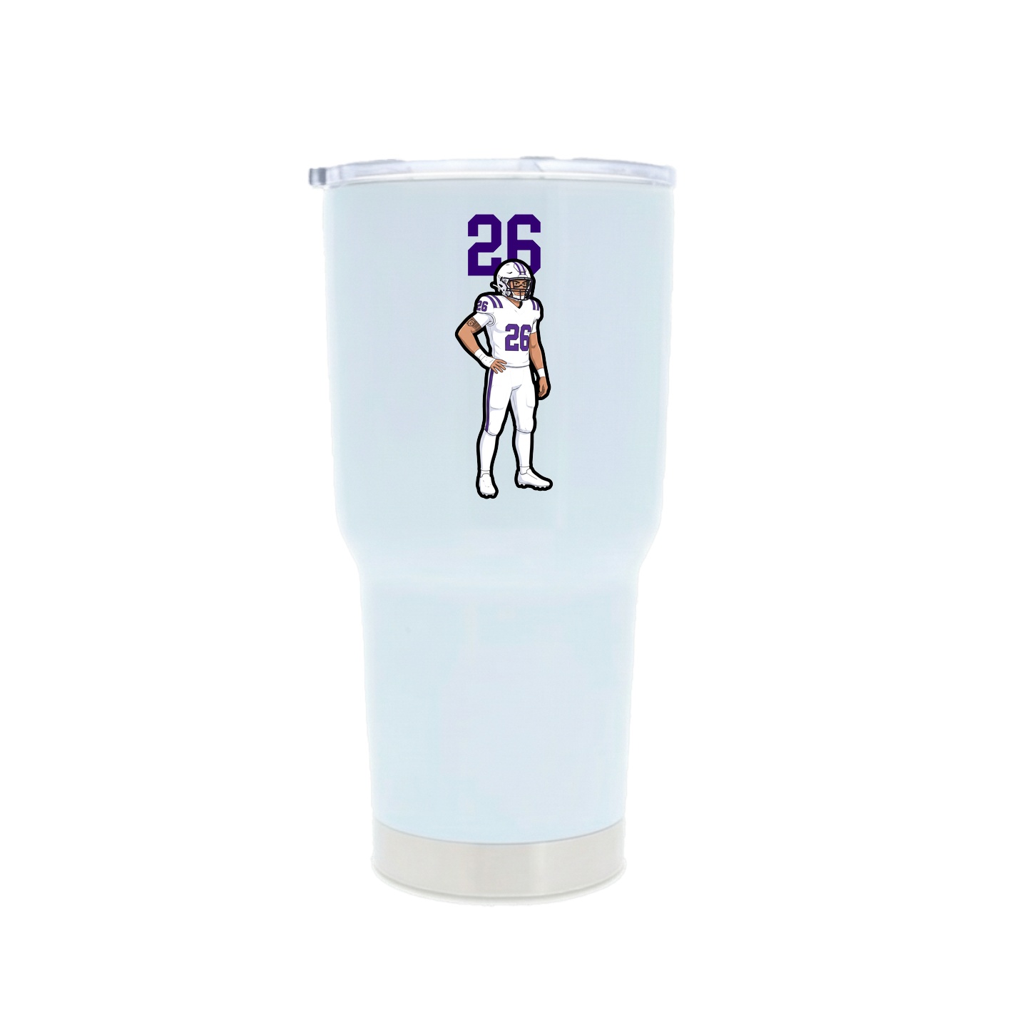 30oz Stainless Steel Tumbler — Number Top in White
